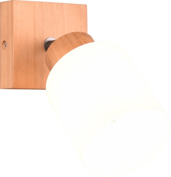 LED Wandspot - Wandverlichting - Torna Asmara - E14 Fitting - Vierkant - Mat Bruin - Hout