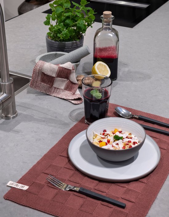 Knit Factory Set de table Uni Jeans