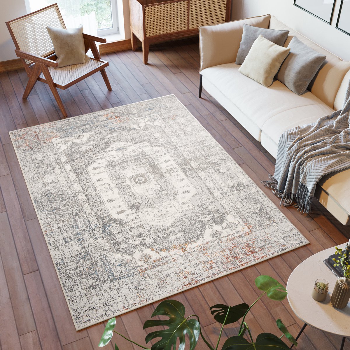 Tapiso Venezia Vloerkleed Beige Vintage Oosters Woonkamer Tapijt, foto 2