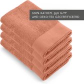 Walra handdoeken 70x140 Soft Cotton - 4-delig - Badlaken 550 g/m² - 100% Katoen - Handdoekenset Terra Walra handdoeken 70x140 Soft Cotton - 4-delig - Badlaken 550 g/m² - 100% Katoen - Handdoekenset Terra
