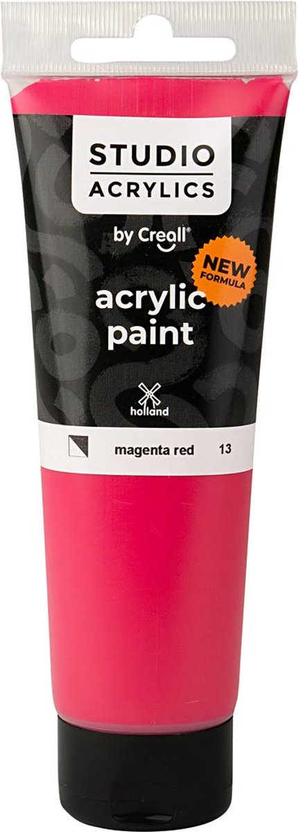 Acrylverf – Rode Verf – Acrylaatverf – Acrylic paint – Hobbyverf – Knutselen en Verven – Sneldrogend – Magenta Red (#13) – Semi Dekkend – Creall Studio – 120 ml