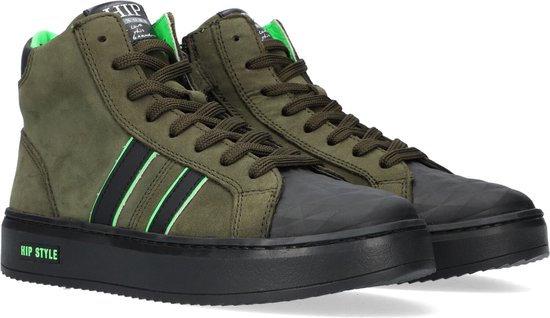 Hip H1943 Hoge sneakers - Jongens - Groen - Maat 40 | bol.com