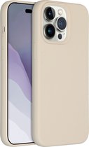 Accezz Hoesje Geschikt voor iPhone 14 Pro Max Hoesje Siliconen - Accezz Liquid Silicone Backcover - beige