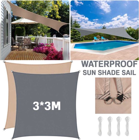 WOLTU Schaduw Zeil Zonnescherm Zeil Waterafstotend PES Tuinluifel voor Buiten Tuin Terras UV Blok - Rechthoek, 2x4m, Grijs WOLTU Schaduw Zeil Zonnescherm Zeil Waterafstotend PES Tuinluifel voor Buiten Tuin Terras UV Blok - Rechthoek, 2x4m, Grijs