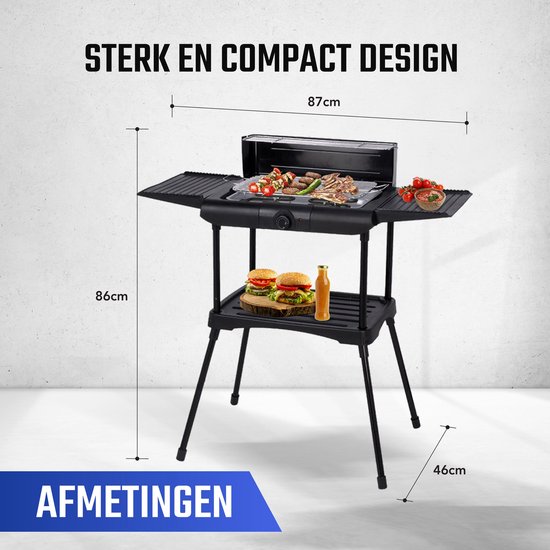 Starie® Luxe Elektrische Barbecue - BBQ - Staand model Ook voor op de Camping | bol.com