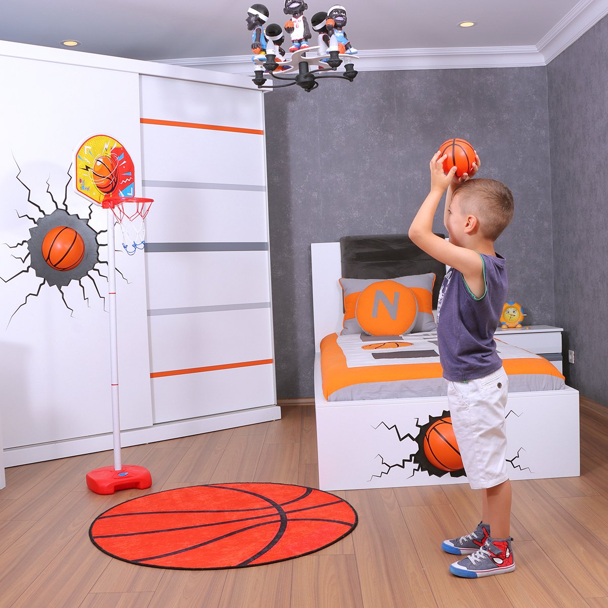 Ogi Mogi Toys - Basketbalstandaard voor kinderen - met Basketbalring - Mini Basketbalbord - Basketbalset - met Bal - Speelgoed vanaf 3 jaar — afbeelding 2