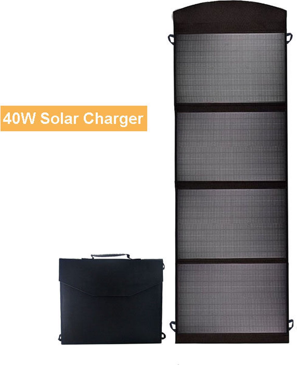 Draagbaar opvouwbaar zonnepaneel / oplader - 40W - 4 panelen