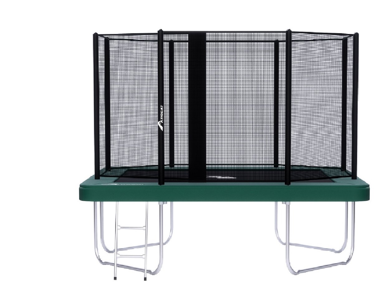Akrobat Trampoline Orbit Above the Ground - Opbouw - 305 x 183 cm - Rechthoek - Groen - met Veiligheidsnet