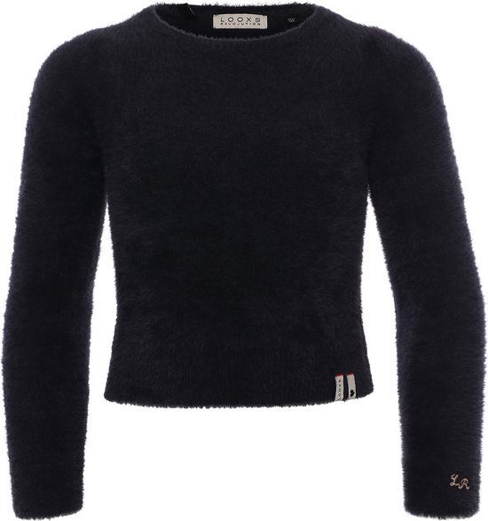 Looxs Revolution 2233-5390-161 Meisjes Sweater/Vest - Blauw van 100%Nylon Hairy knit as 2212-5323