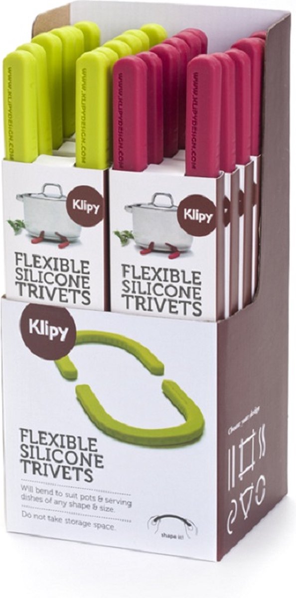 Klipy Tafelen Flexibele Siliconen Onderzetters - Set van 12 stuks - Groen