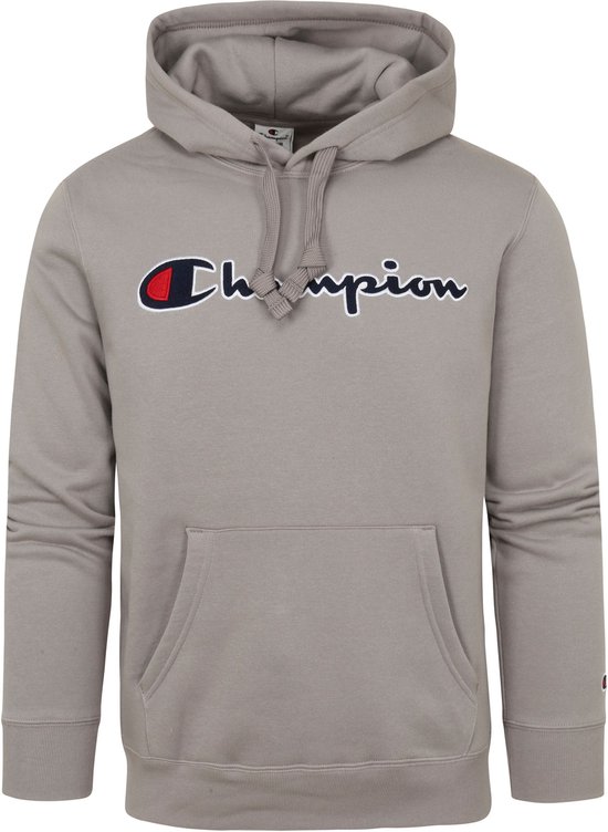 Champion - Sweat à capuche Logo Grijs - Taille M - Coupe régulière