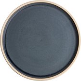 Olympia Canvas platte ronde borden blauw graniet 18cm