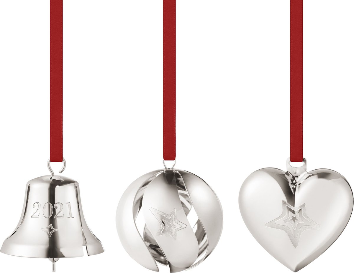 Georg Jensen - CC 2021 Giftset Hanger Bell/Ball/Heart Set of 3 Pieces