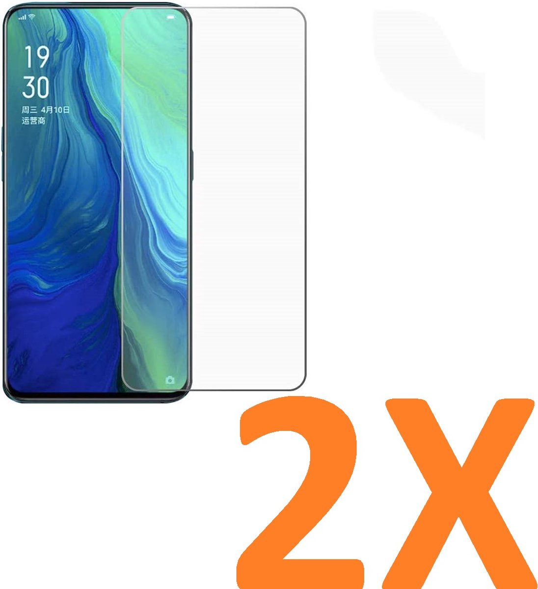 Screenprotector Glas - Tempered Glass Screen Protector Geschikt voor: Oppo Reno 10x zoom - 2x