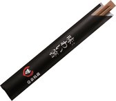 100x Wegwerp Houten Japanse/Chinese Eetstokjes 19,5cm | Bamboe Chopsticks in Zwart Hoesje 100 stuks