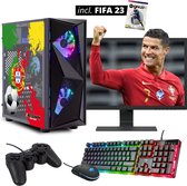 ScreenON - FIFA PT Gaming Set + FIFA 23 - FF23-V1106124 - (GamePC.FF23-V11061 + 24 Inch Monitor + Toetsenbord + Muis + Controller + FIFA 23)