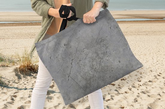 MuchoWow® Schoudertas - Strandtas - Big Shopper - Boodschappentas - Patronen - Beton - Oud - 50x40 cm - Katoenen tas