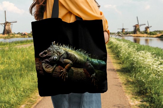 Sac bandoulière - Sac de plage - Shopper Animal - Branche - Zwart - 40x40 cm - Sac coton