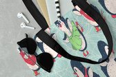 Sac à Bandoulière - Sac de Plage - Shopper Pingouin - Patinage - Design - 45x45 cm - Sac en Coton