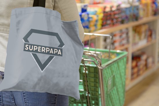 Sac bandoulière - Sac de plage - Shopper Quotes - Superpapa - Proverbes - Vaderdag - 45x45 cm - Sac en coton