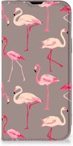Stand Case iPhone 14 Hoesje met naam Flamingo