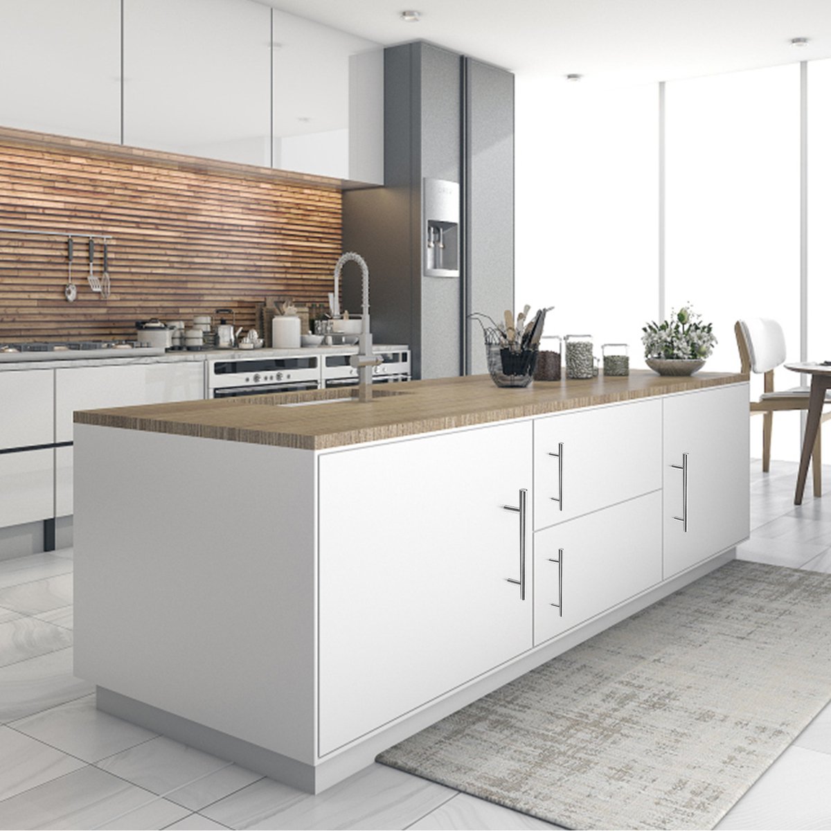 Design Sanitair Winkel | Zwarte kast Knoppen en handgrepen Bar kast Lade lange handgreep 9.6cm - - Design Sanitair Winkel