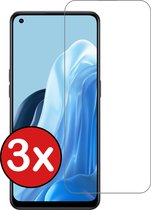 Screenprotector Geschikt voor OPPO Reno 8 Lite Screenprotector Glas Gehard Tempered Glass - Screenprotector Geschikt voor OPPO Reno 8 Lite Screen Protector Screen Cover - 3 PACK