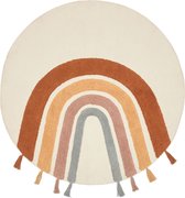 Kave Home - Tapis rond Tadea, 100% coton avec un arc-en-ciel multicolore, 100 cm