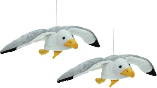 Harpij roofvogel knuffel - 28 cm - grijs - Pluche - Kuif Arend/Havik - warenhuis