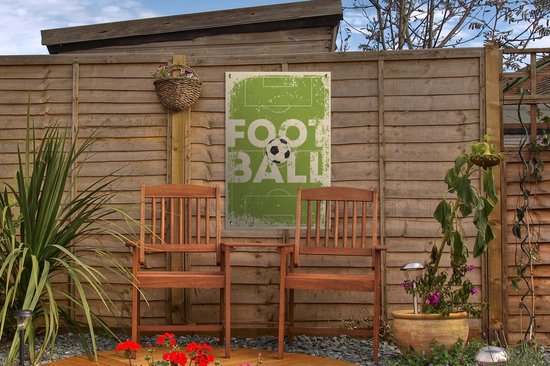Illustration Vintage d'un terrain de football avec la citation Football 40x60 cm