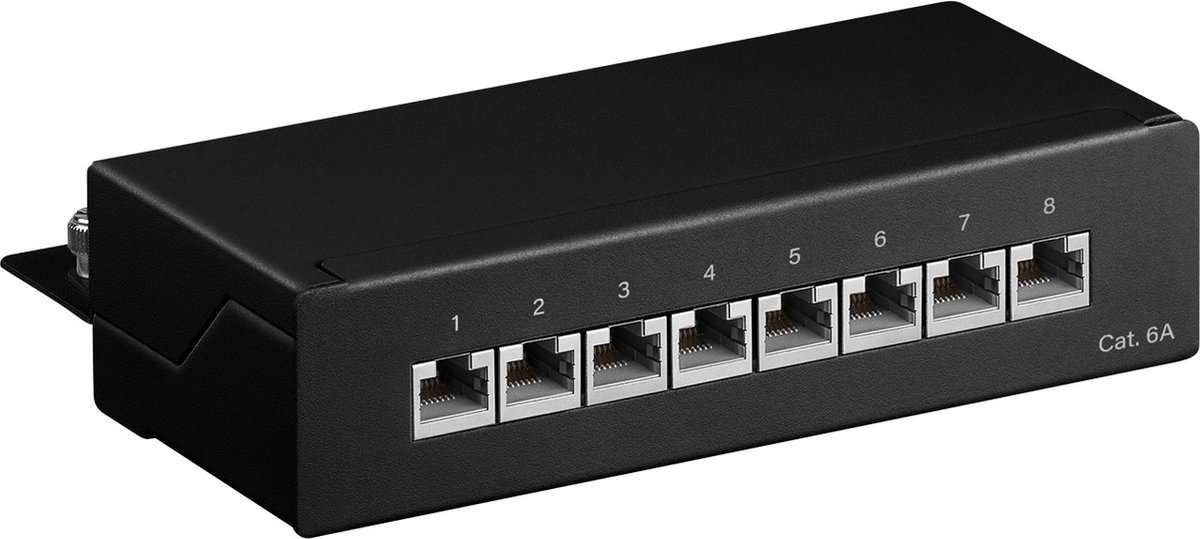 LogiLink NP0018B - Netwerkswitch - Patch Panel 1U - 8 Poorten - Zwart