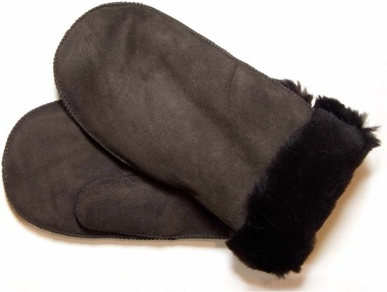 Mokka Lammy wanten suede voor volwassenen - Handschoenen schapenwol 5 (XS - 14,5 cm)