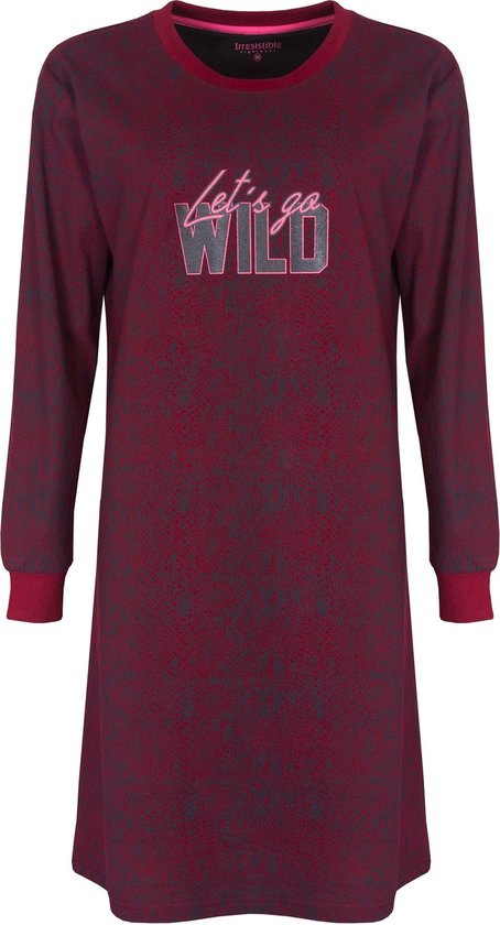 Irresistible Dames Nachthemd Bordeaux Rood IRNGD2103A - Maten: