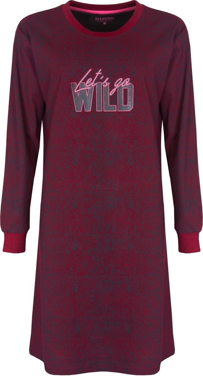 Irresistible Dames Nachthemd - Ronde Hals - Bordeaux Rood