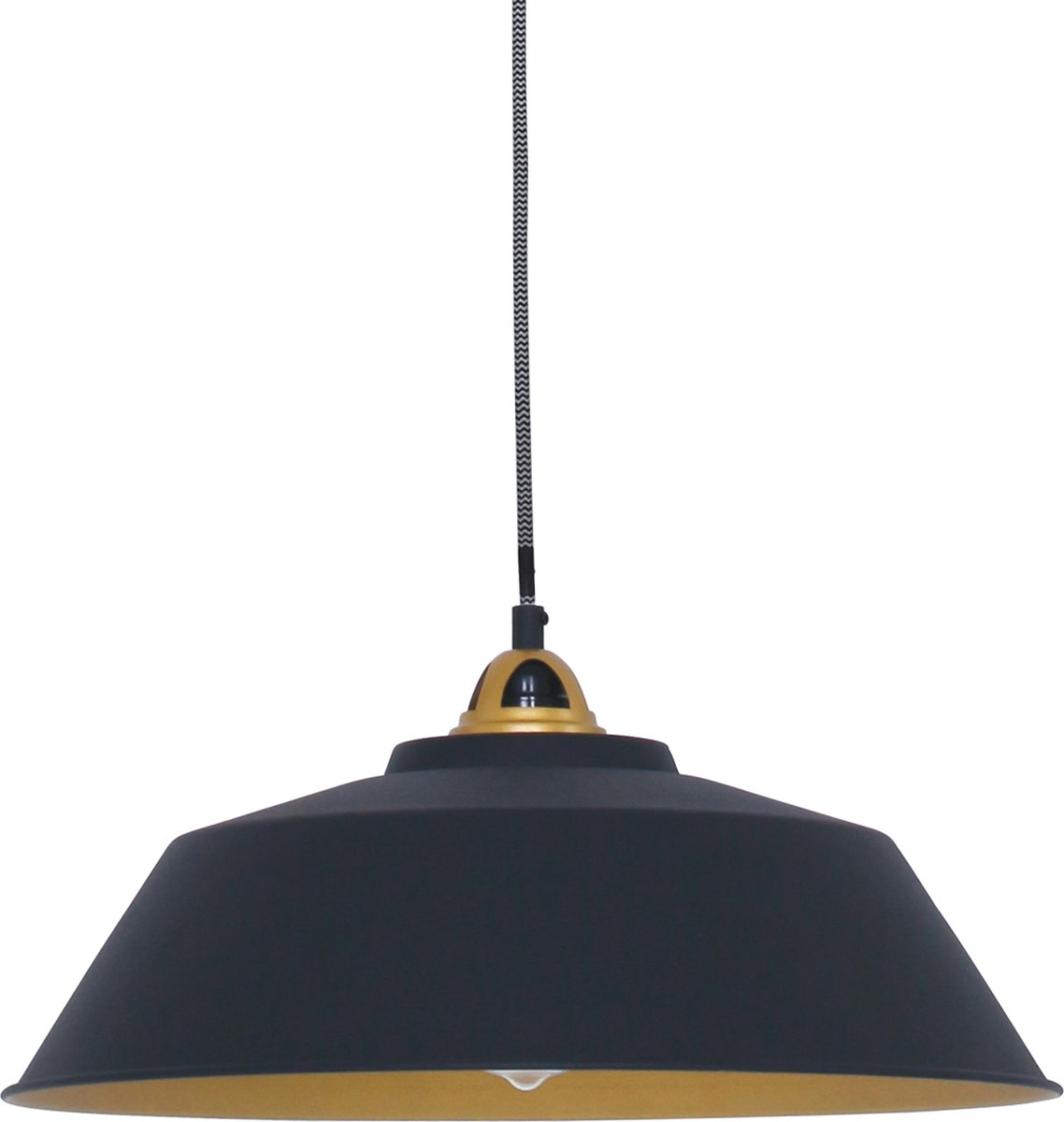 Scandinavische hanglamp Nové | 1 lichts | zwart / goud | metaal | Ø 42 cm | in hoogte verstelbaar tot 125 cm | eetkamer lamp / eettafellamp | modern / sfeervol design