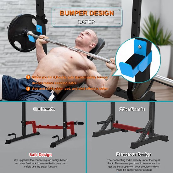 Premium multifunctioneel squat rack - Verstelbare squatrek - Power rack ...