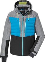 Killtec heren ski-jas - Ski jas heren 38710 - zwart/blauw/grijs gemeleerd - maat 3XL