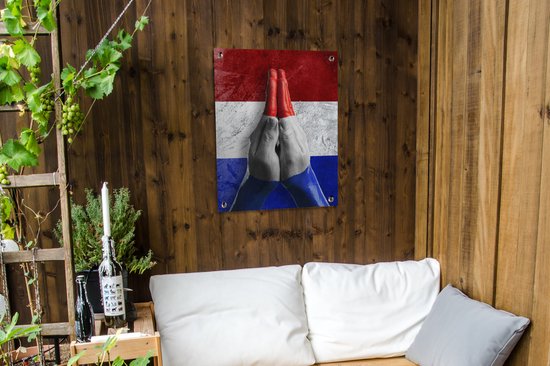 Affiche de jardin à deux mains du drapeau néerlandais 60x80 cm - Toile de jardin / Toile d'extérieur / Peintures pour l'extérieur (décoration de jardin)