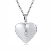 Fotohanger Met Ketting En Gravering - Hart - Dikke Kus Voor De Liefst Zus