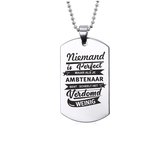 Ketting RVS - Niemand Is Perfect - Ambtenaar