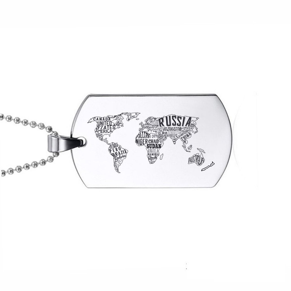 Ketting RVS - Wereldmap