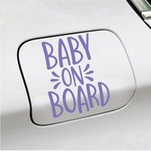 Bumpersticker - Baby On Board - 13 X 10 - Paars