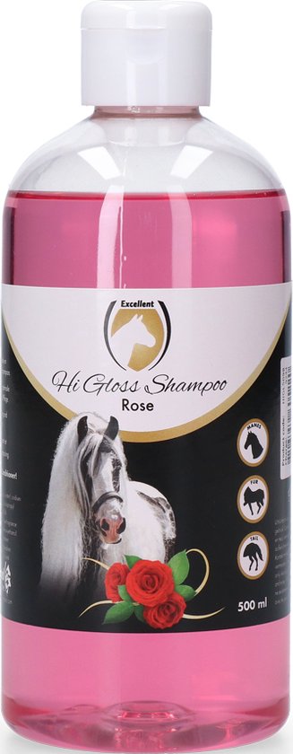 Excellent Hi Gloss Shampoo Rose - Reinigende en verzorgende shampoo - Paard - 500 ml - Holland Animal Care