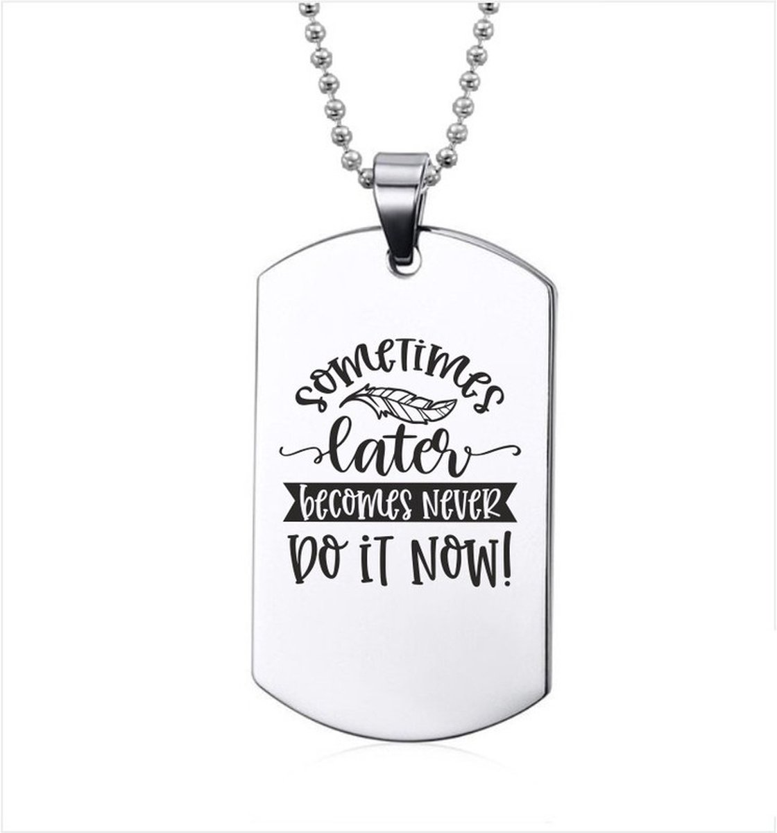 Ketting RVS - Sometimes Later Becomes Never