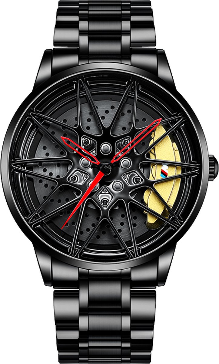 Bolide M - Velg horloge - Auto horloge - Zwart - Waterdicht