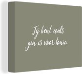 Canvas schilderij - Spreuken - Liefde - Partner - Drank - Groen - Canvasdoek - Foto op canvas - Schilderijen op canvas - Muurdecoratie - Woonkamer decoratie - 160x120 cm - Kamer decoratie - Canvas doek