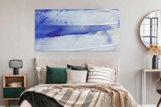 Peinture sur toile - Design - Blauw - 160x80 cm - Décoration murale