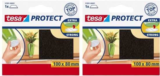 Tesa protect vilt bruin - zelfklevend - beschermend - 100 x 80 mm - 2 stuks