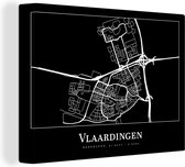 Canvas Schilderij Plattegrond - Vlaardingen - Kaart - Stadskaart - 120x90 cm - Wanddecoratie