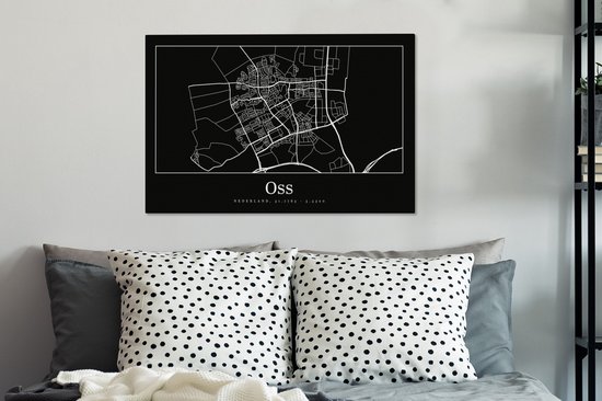 Tableau sur toile Oss - Carte - Plan de ville - Carte - 90x60 cm - Décoration murale